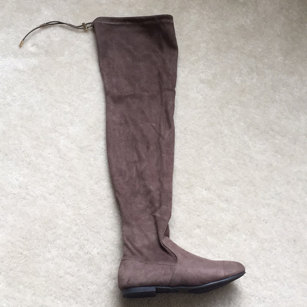 Over the knee suede boots